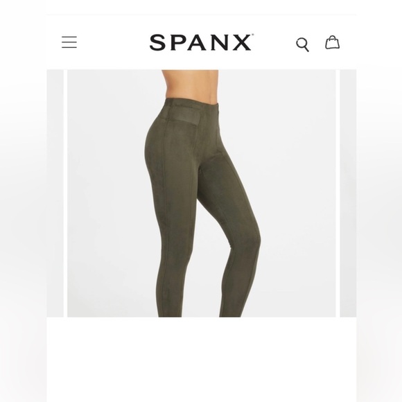 SPANX Suede Leggings Size Small Olive Green. - Picture 8 of 10